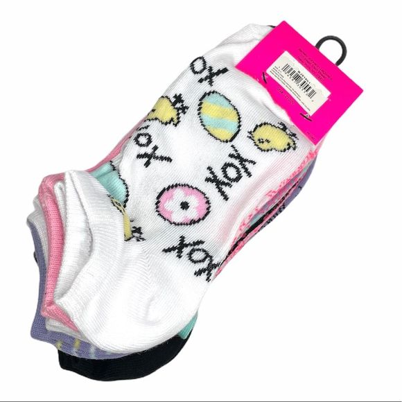 Betsey Johnson Easter Low Cut Socks Purple Pink 10 Pairs - Picture 2 of 9